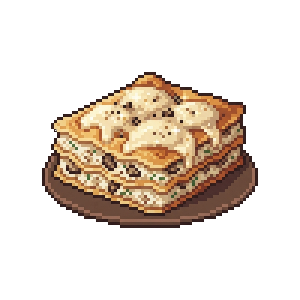 A Truffle Ricottta Lasagna Draped in Sparkling Melted Mozzarella