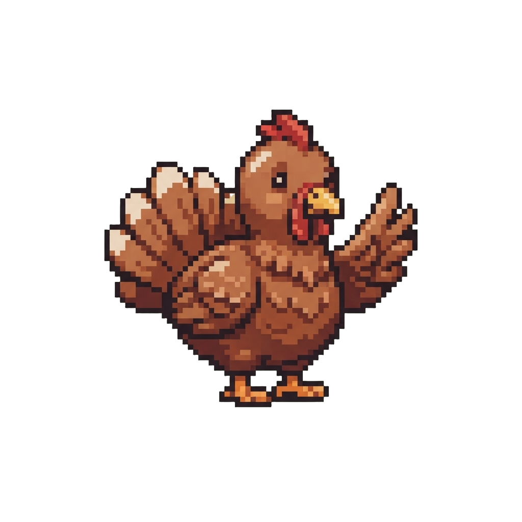 A Miniature Turkey Waving Tiny Wings Cheerfully
