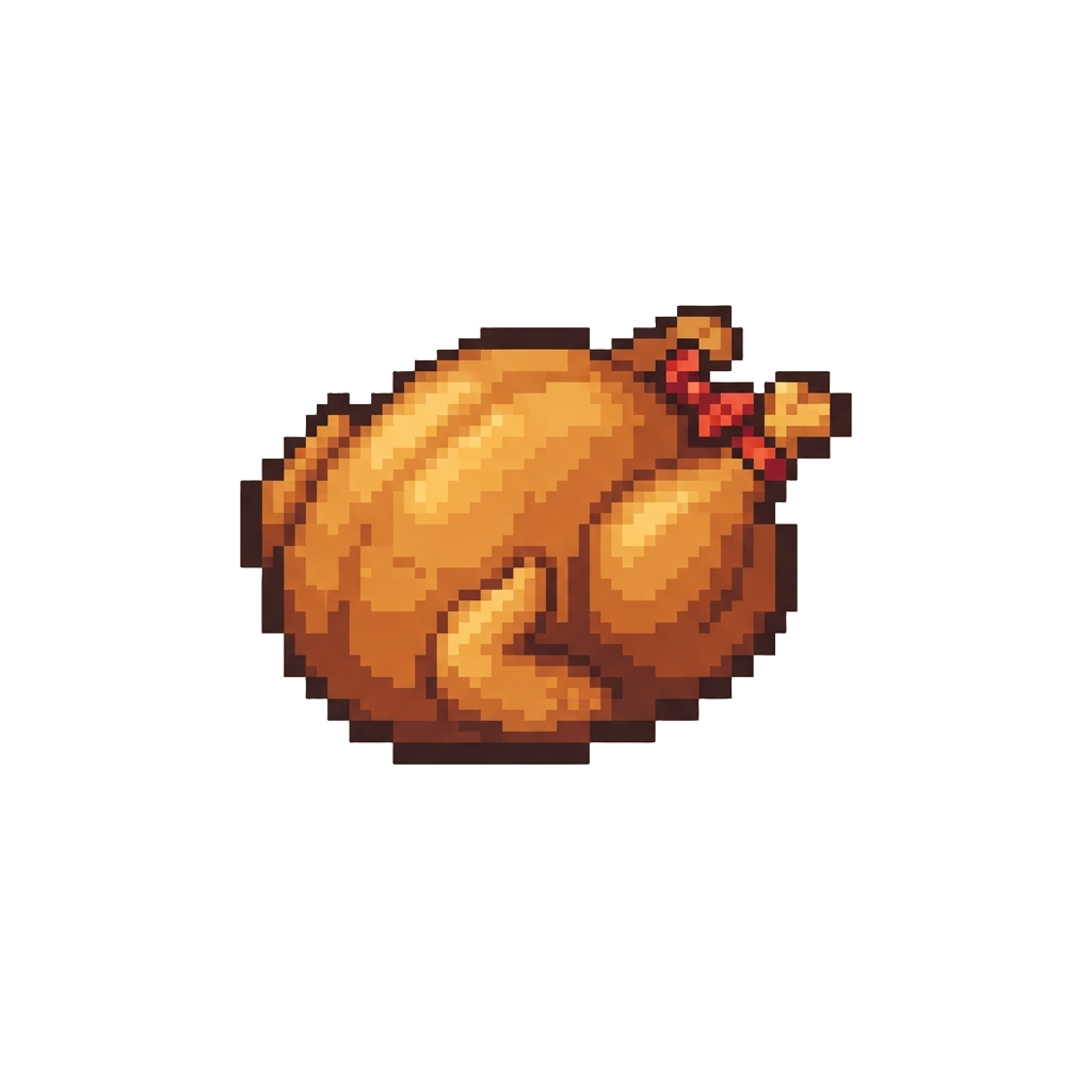 A Adorable Roasted-golden-toned Mini Turkey Wearing a Tiny Bow