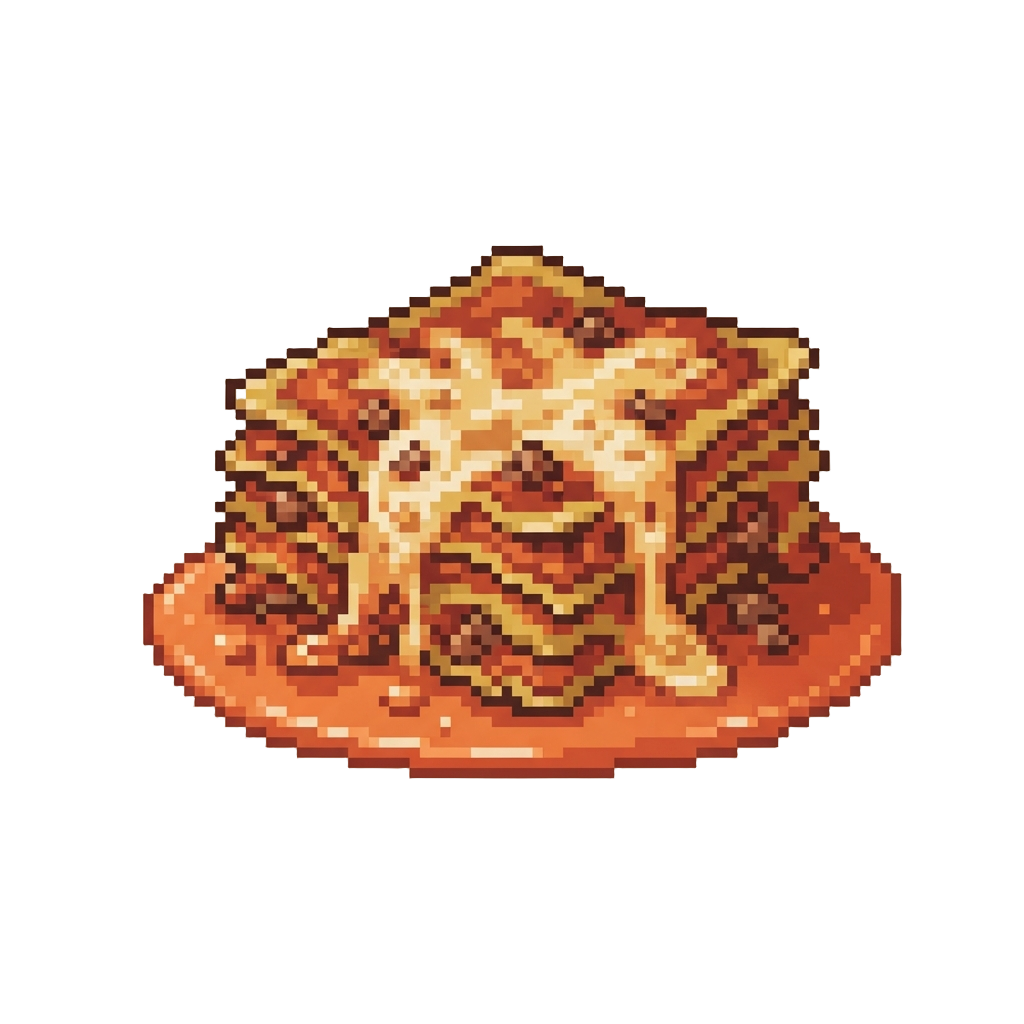 A Completely Collapsed Lasagna Slice Melting Into a Soup Pool