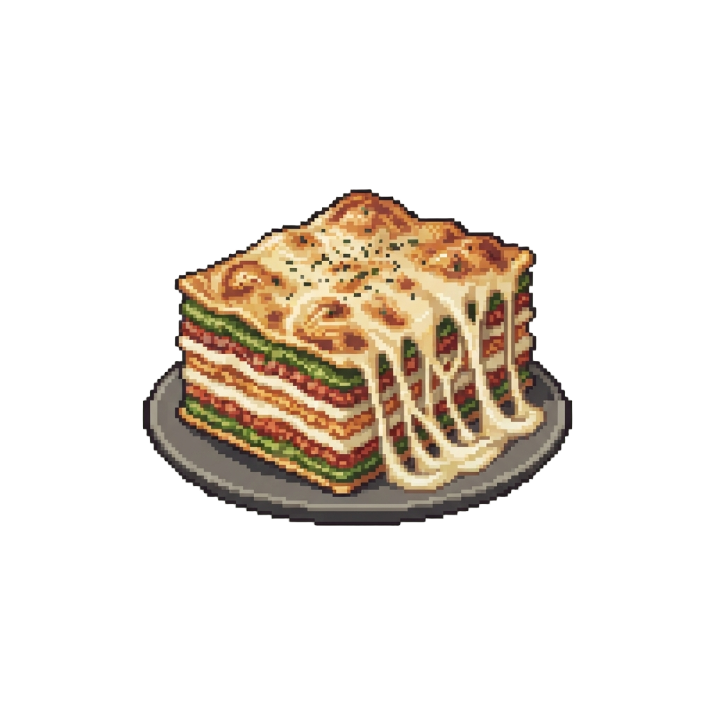 A Pesto Bolognese Lasagna Pulling Endless Strings of Melted Provolone