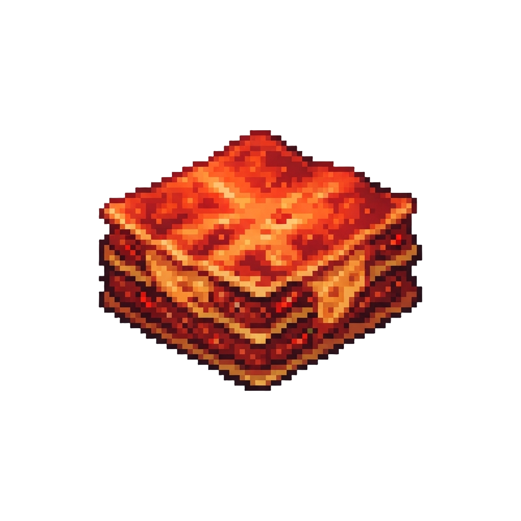 An Insanely Spicy Chili Lasagna Slice Glowing Angrily Red
