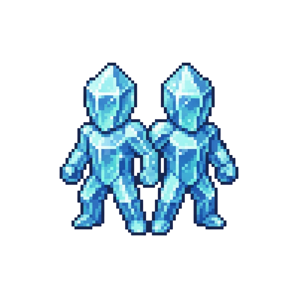 An Identical Twin Made Entirely of Glittering Crystal