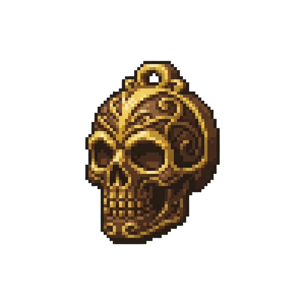 A Rare Golden Chocolate Skull Medallion