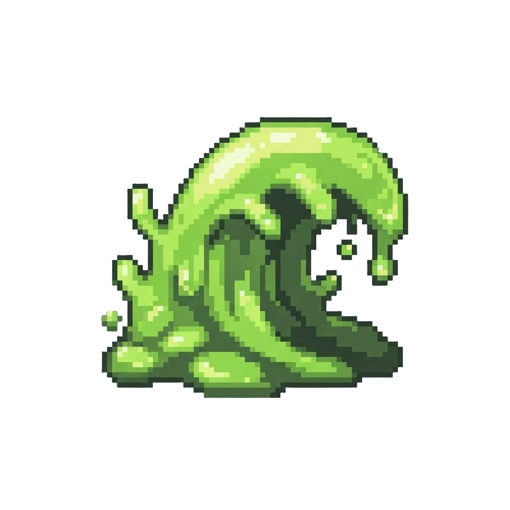 A Gooey Torrential Wave of Neon Green Slime