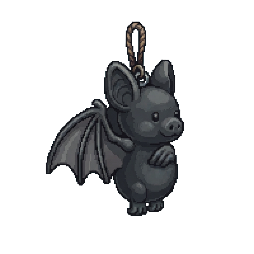 A Hanging Oversized Rubber Bat
