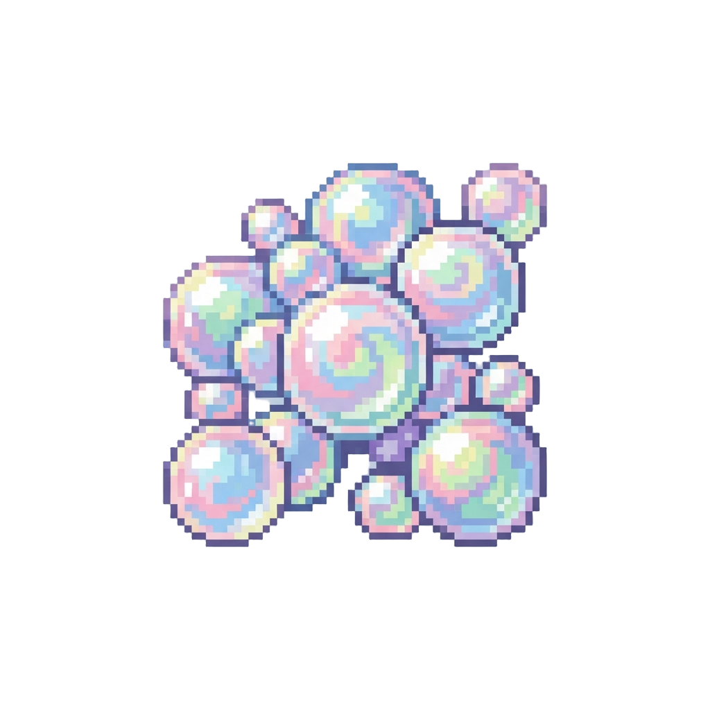 A Deluge of Iridescent Shiny Soap Bubbles