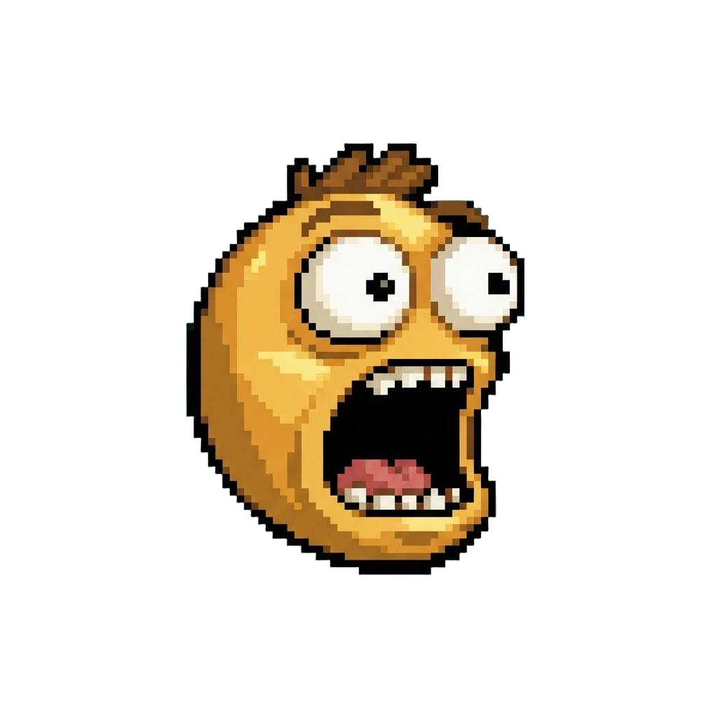 A Cartoonish Bug-eyed Frantic Scream