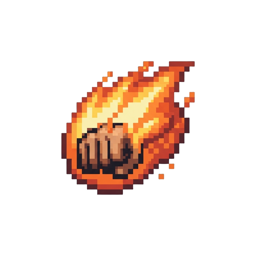 A Fiery Orange Combustion Flare Engulfing Both Fists