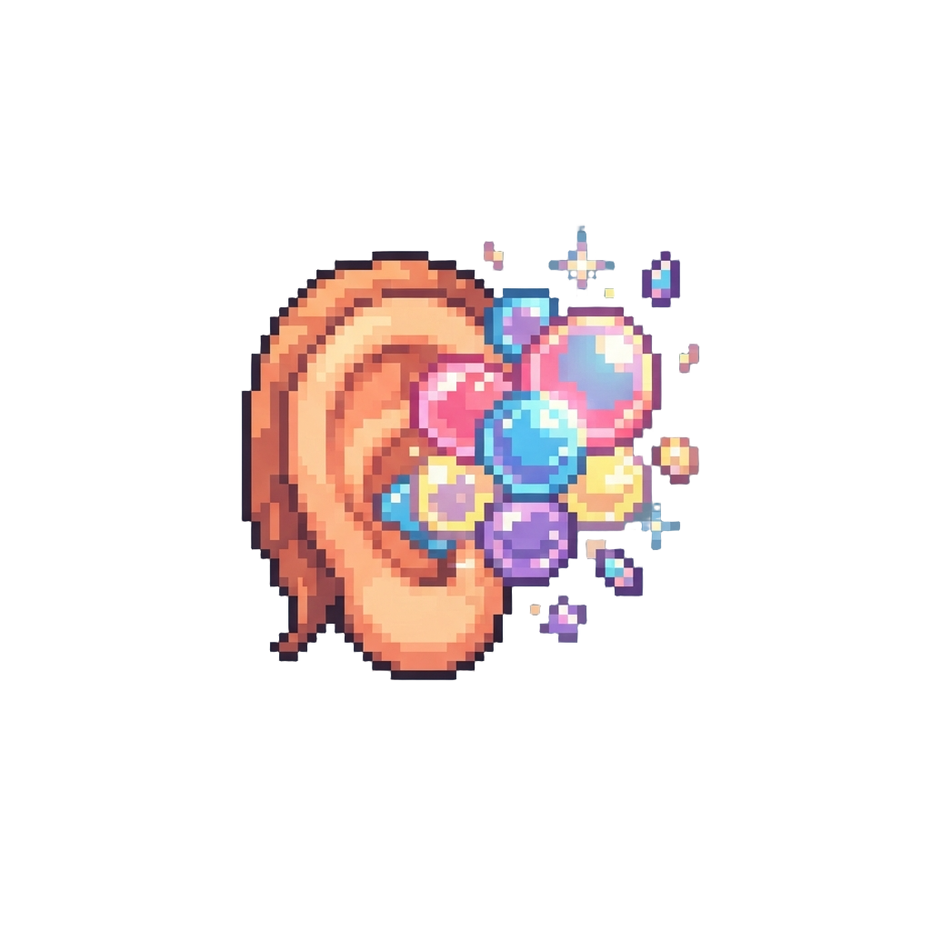 A Swarm of Bright Glowing Disco Party Bubbles Popping From Ears