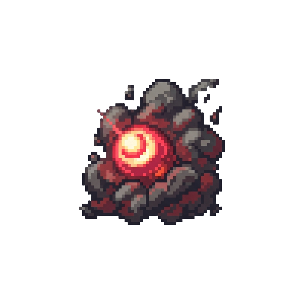 A Glowing Crimson Laser-eye Flare with Dense Smoke Clouds