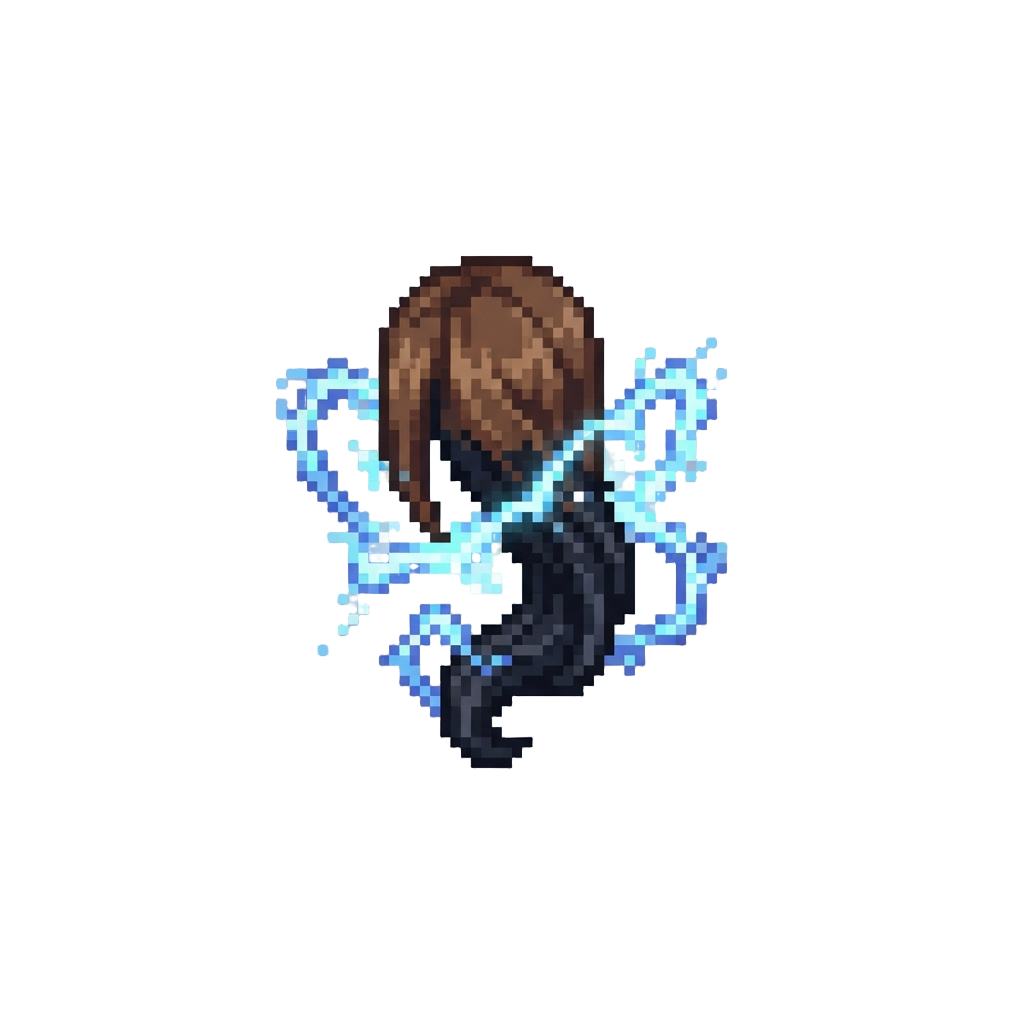 A Crackling Arc-lightning Aura Turning Hair Jet Black