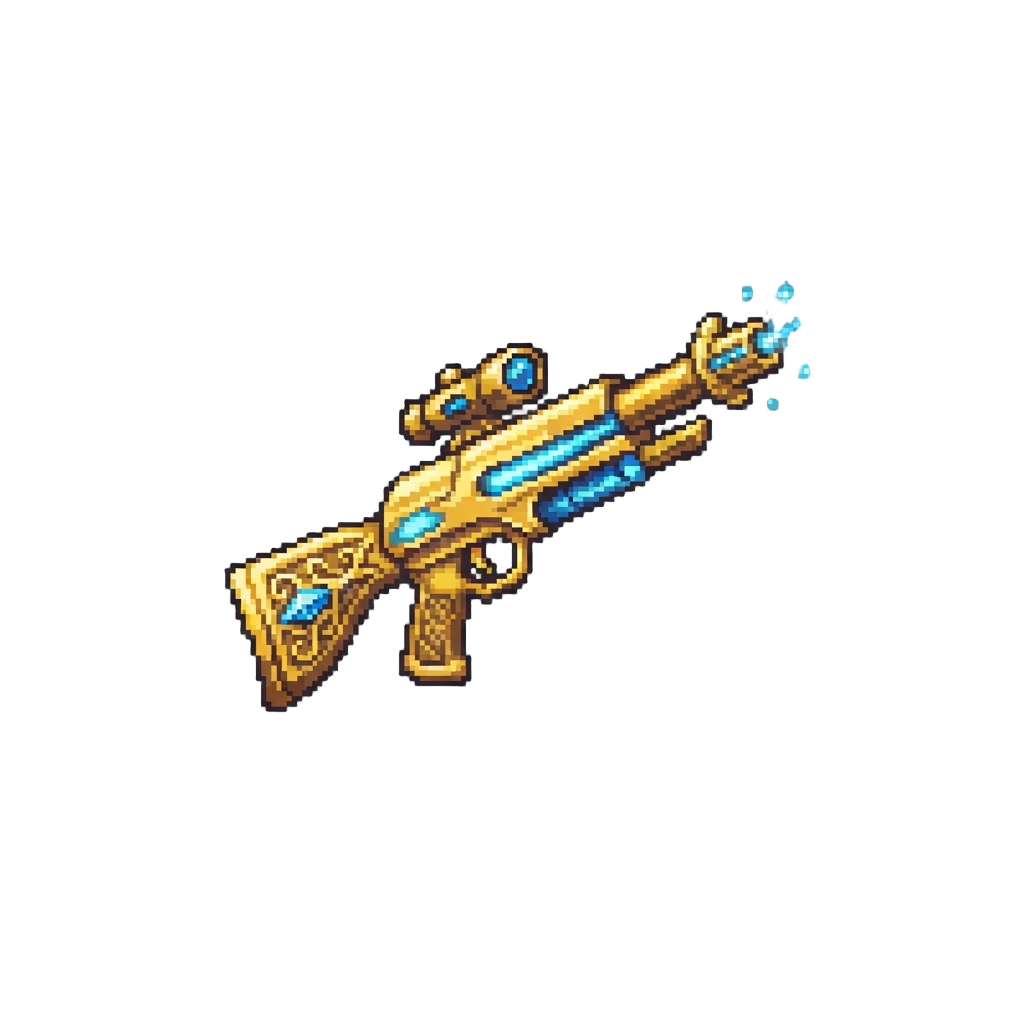 A Mythical Golden Laser Rifle