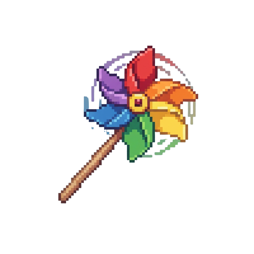 A Colorful Spinning Pinwheel