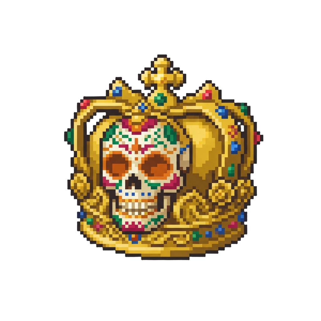 A Radiant Golden Sugar Skull Crown
