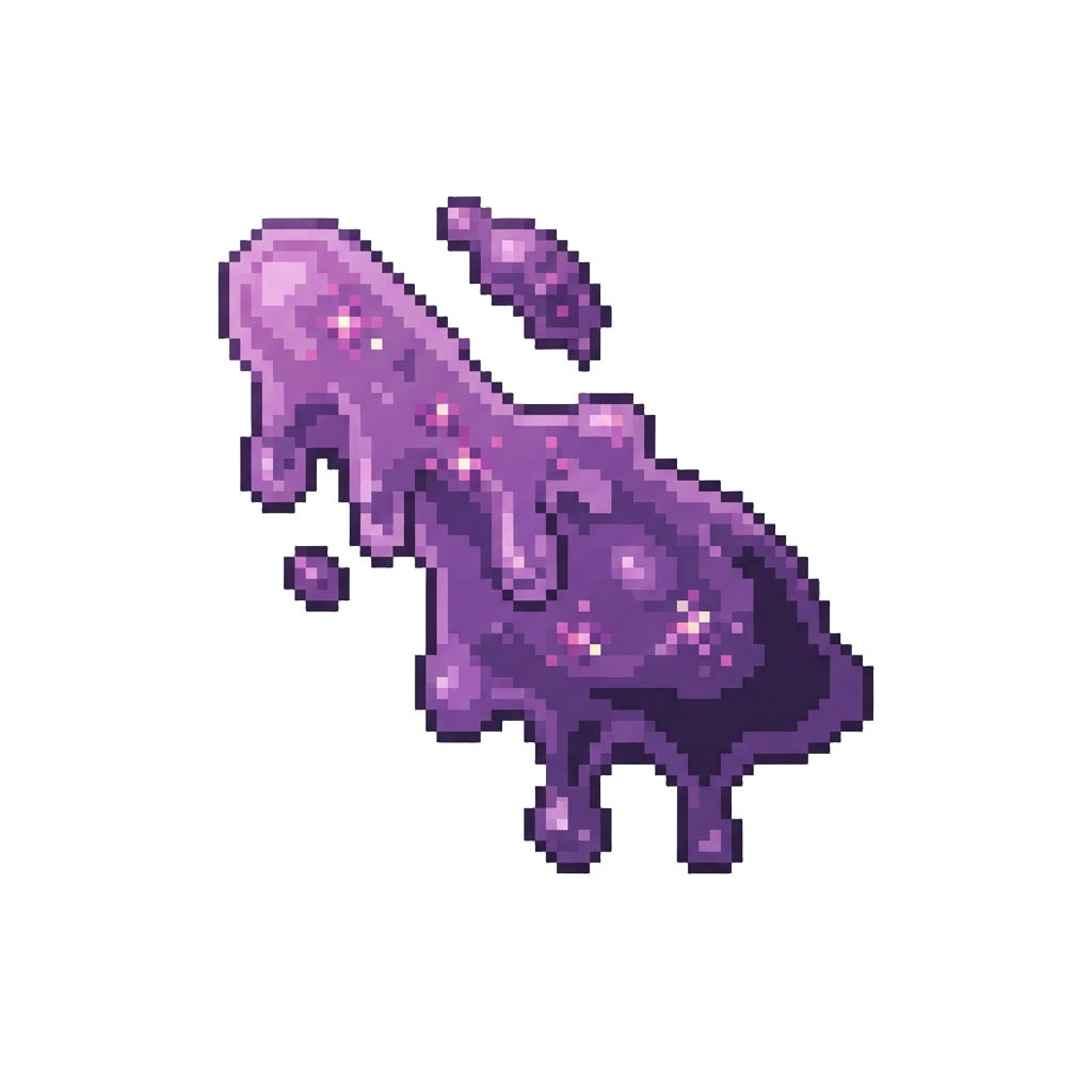 A Shower of Harmless Purple Glitter Slime