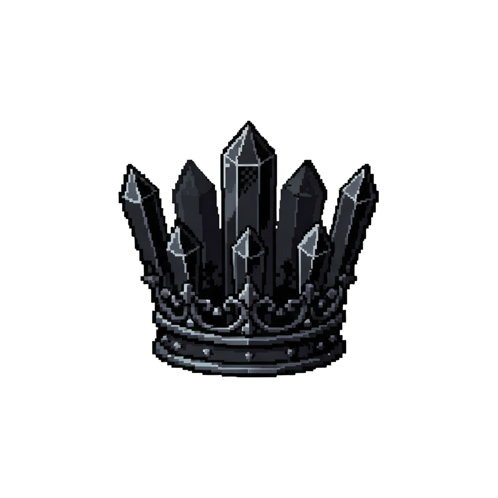 A Royal Halloween Crown Made of Black Crystal