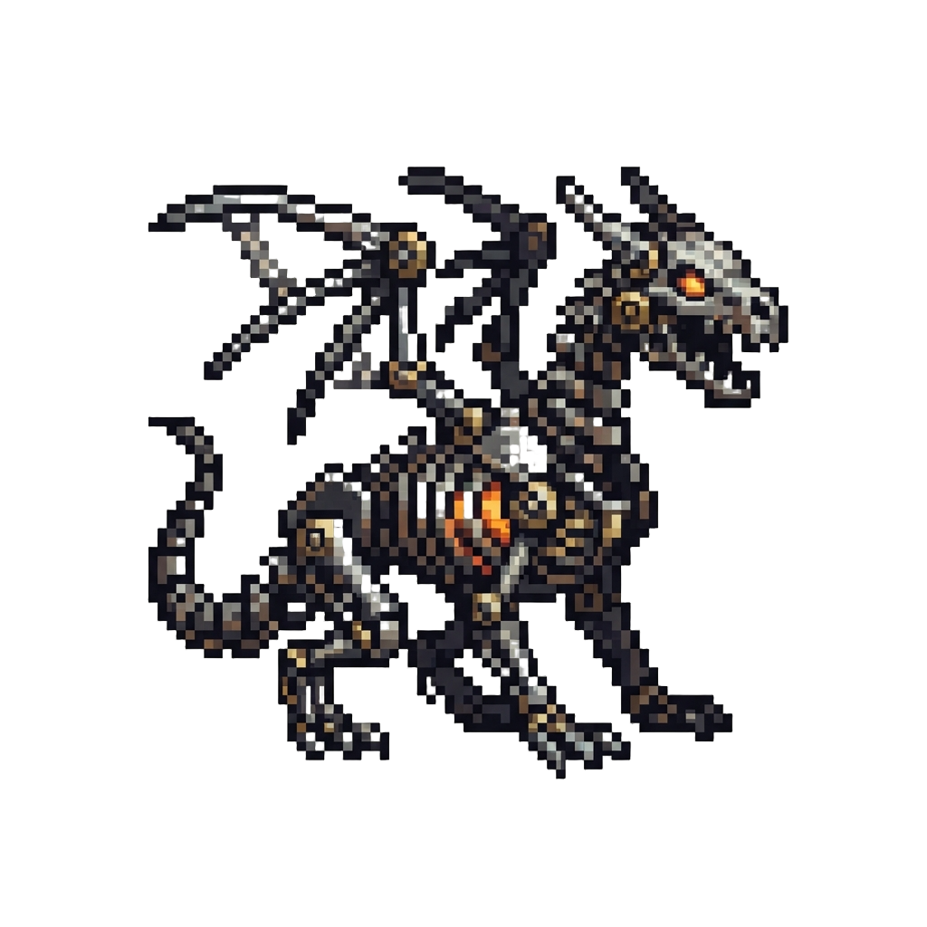 A Life-sized Mechanical Skeleton Dragon