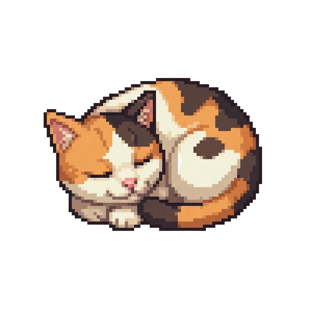 A Sleepy Calico Cat