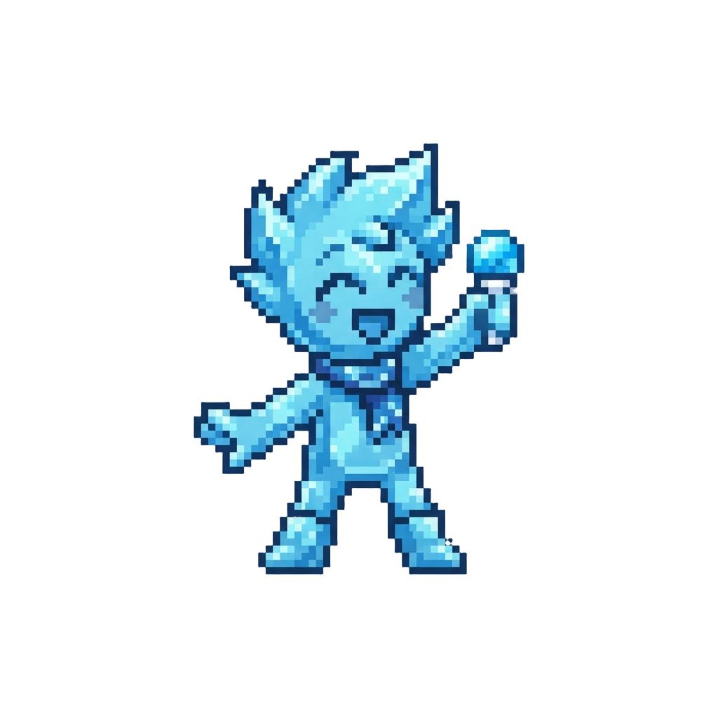 A Blue Ice Sprunki Striking a Musical Pose