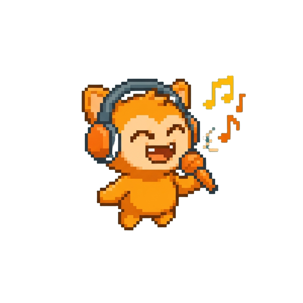 An Orange Happy Sprunki Singing a Beat