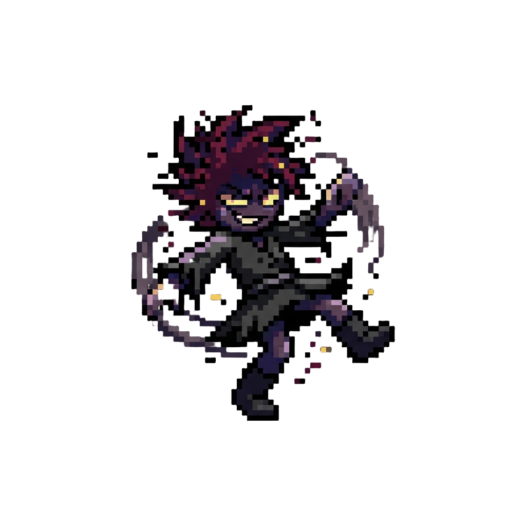 A Dark Glitchy Sprunki Doing a Wild Dance Spin