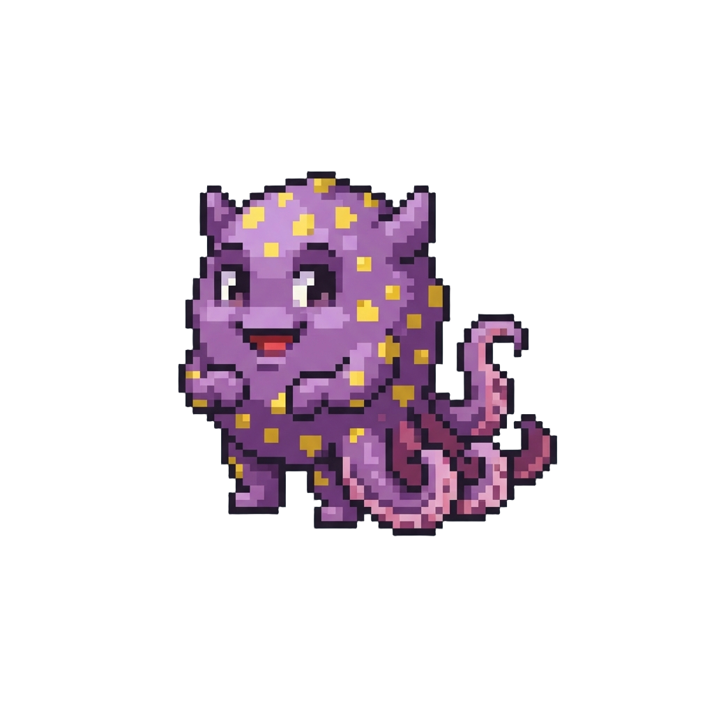 A Funny Polka-dot Monster with Tentacles