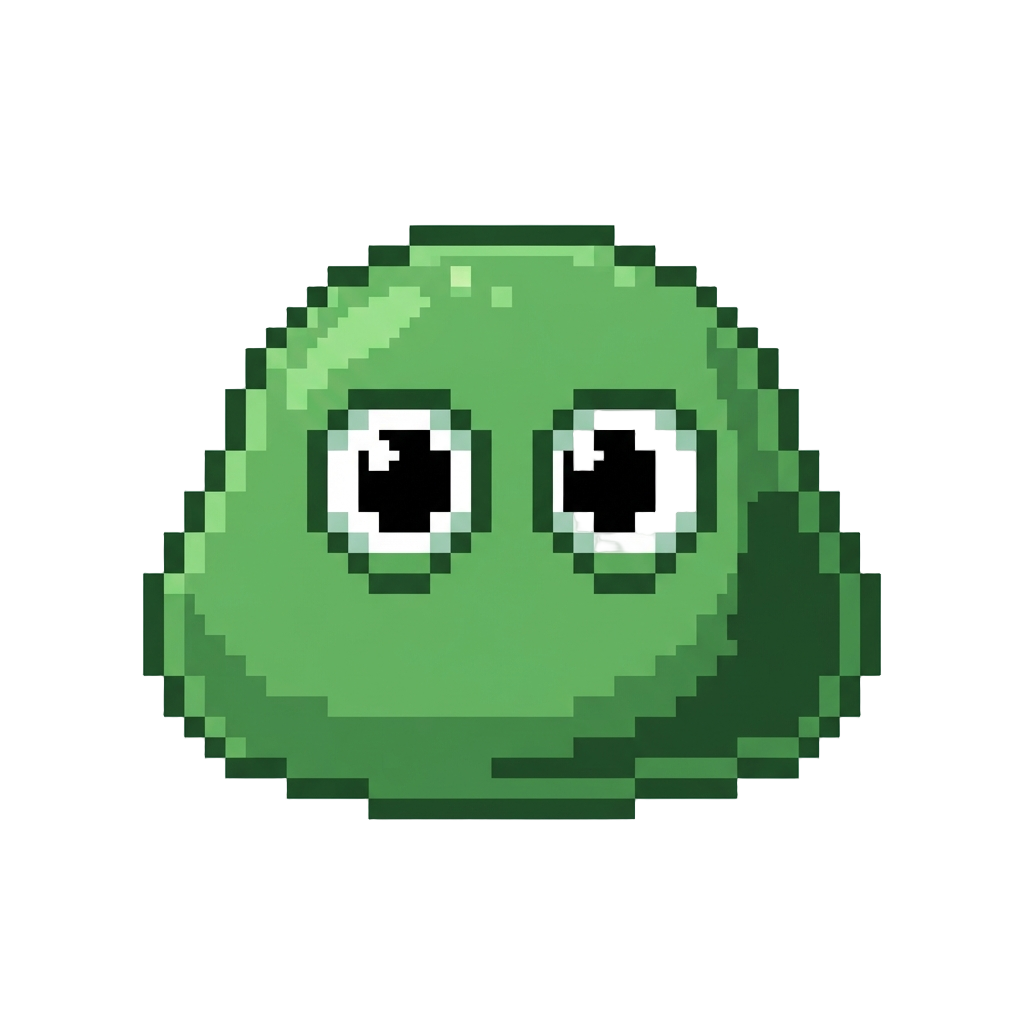 A Slimy Green Blob Monster with Big Eyes