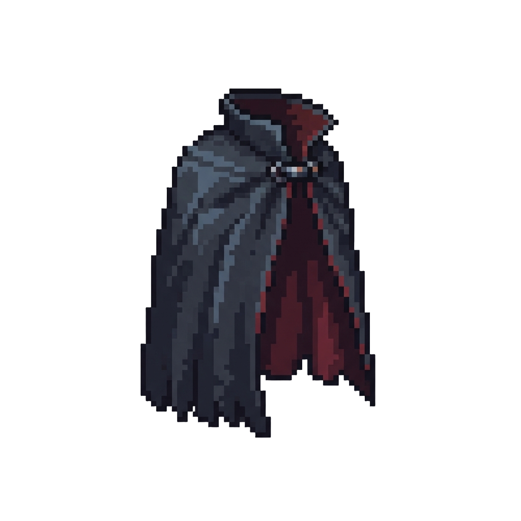 A Midnight-black Shadowed Vigilante Cape