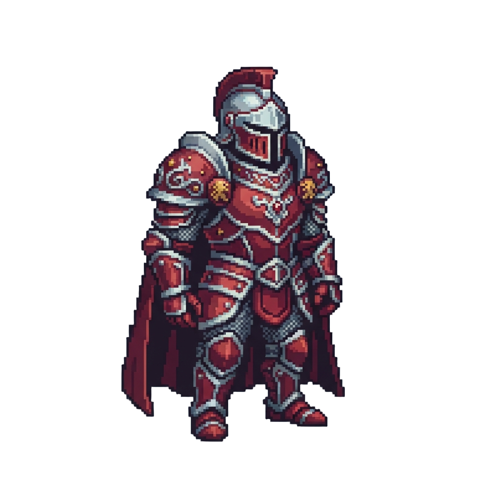 A Royal Crimson-and-silver Champion Suit