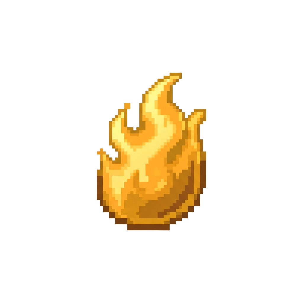 A Blazing Flame-shaped Golden Aura