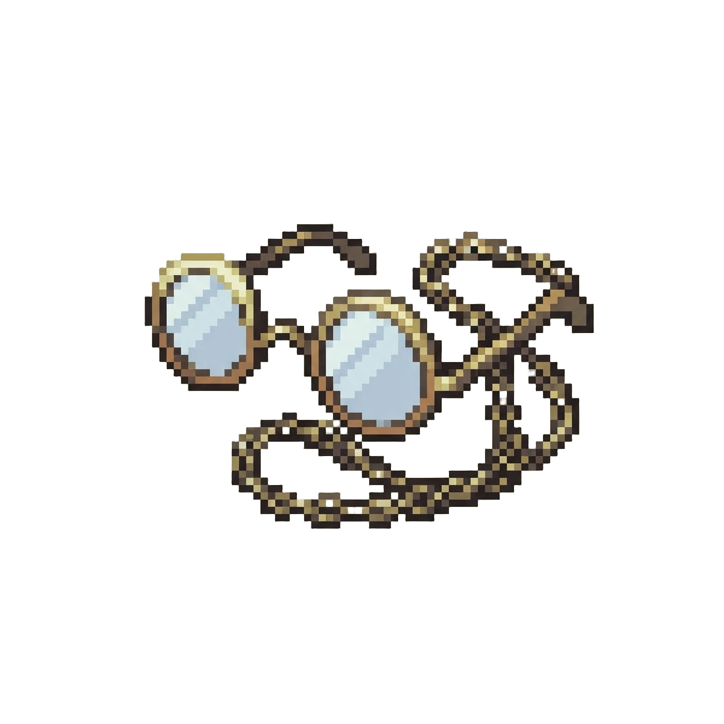 Half-moon Reading Spectacles on a Chain
