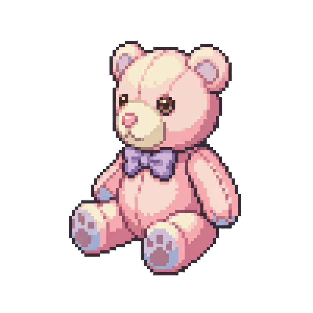 A Plush Pastel Teddy Bear