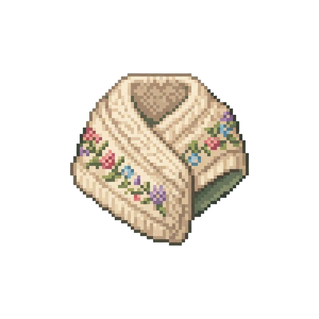 A Cozy Hand-knitted Floral Shawl