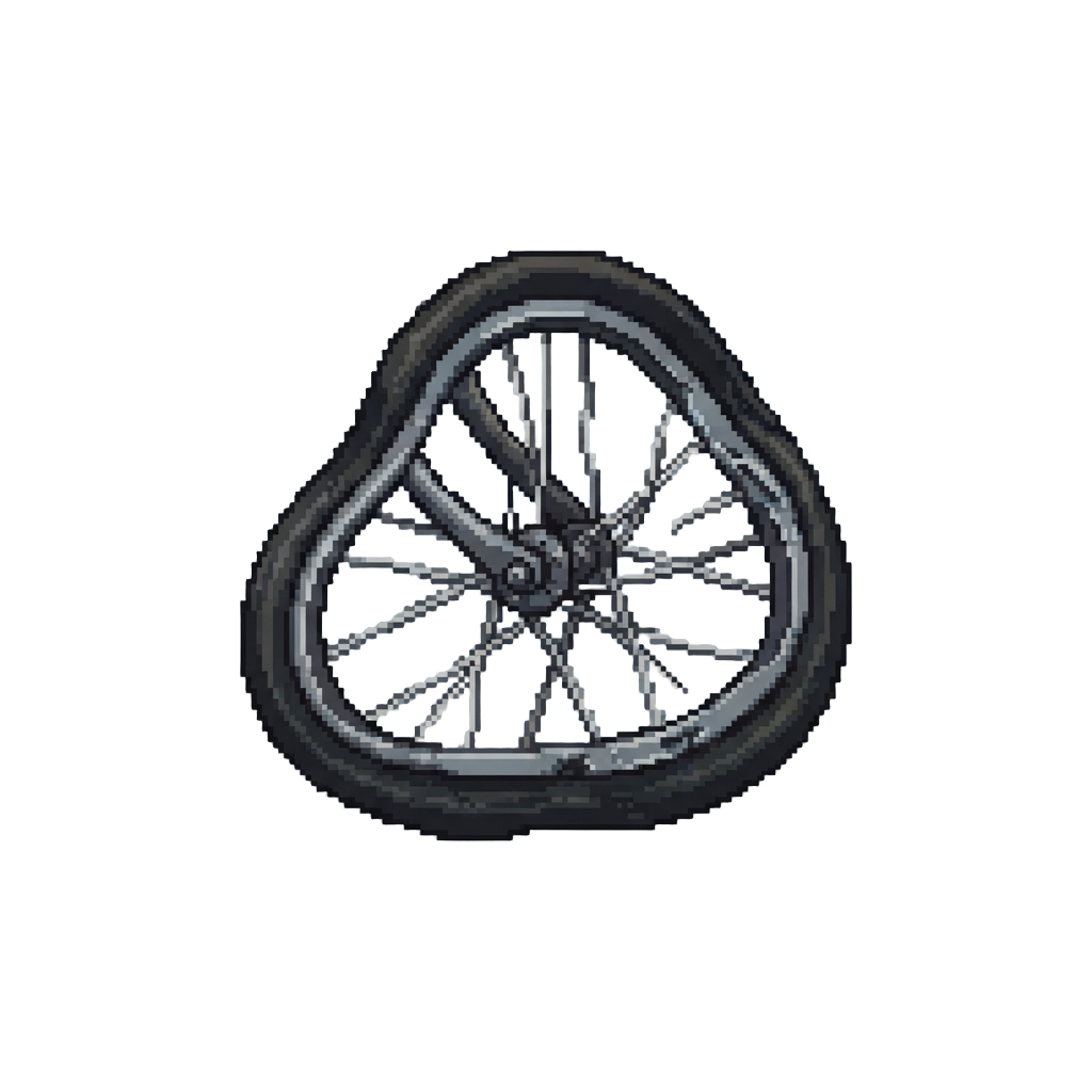 A Bent Bicycle Wheel