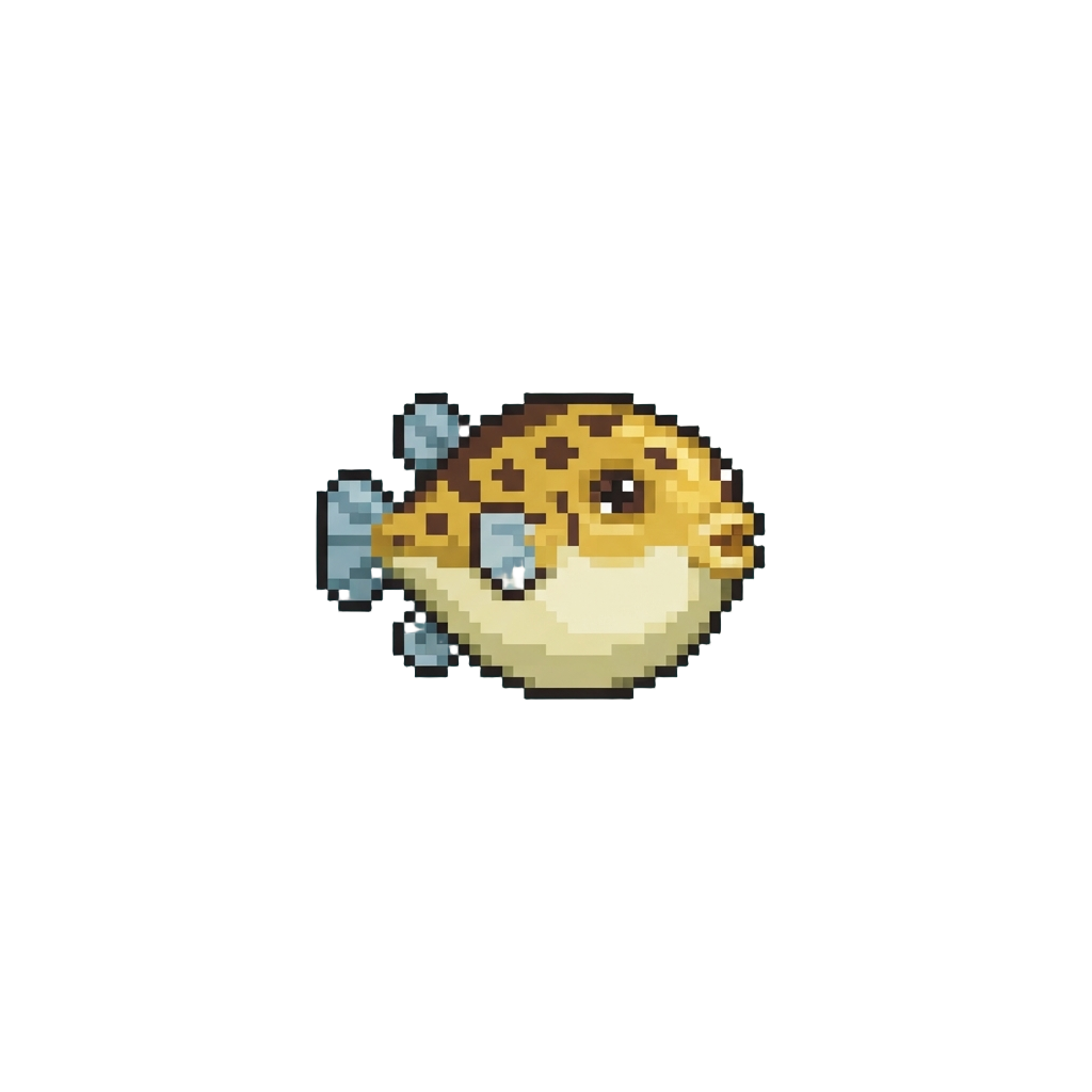 A Tiny Spotted Pufferfish the Size of a Marble
