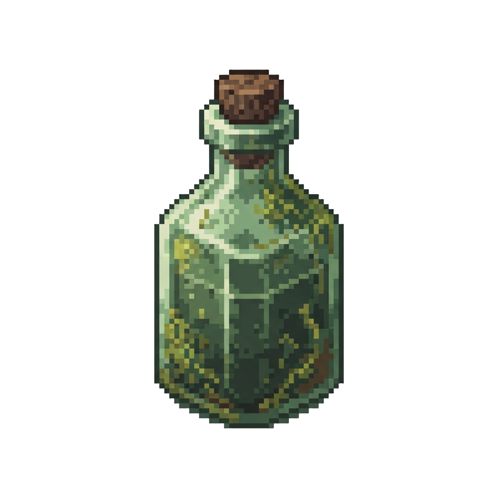 An Old Mossy Glass Bottle