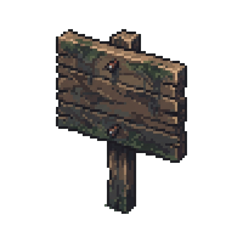 A Waterlogged Wooden Sign