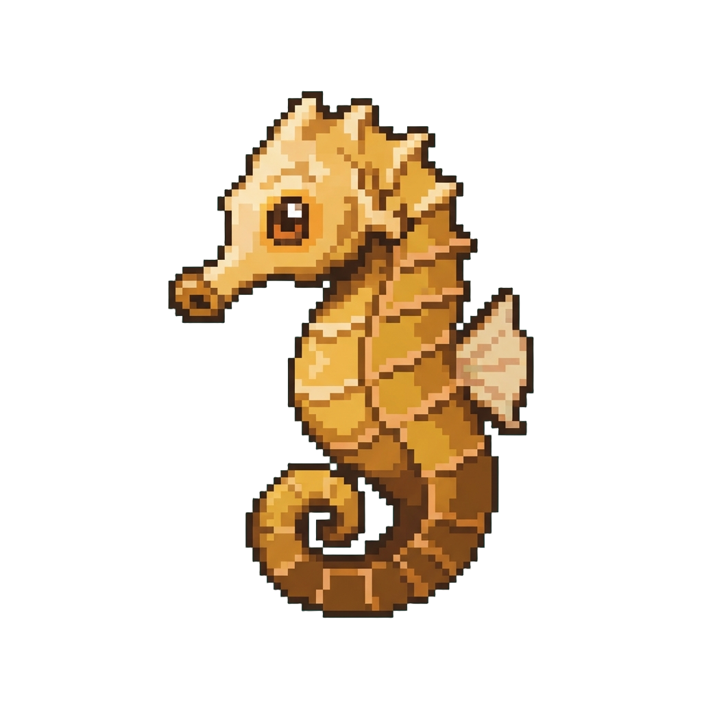 A Tiny Curled Seahorse
