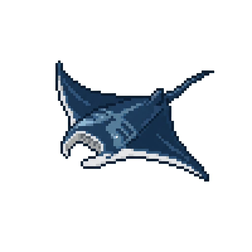 A Giant Manta Ray Gliding