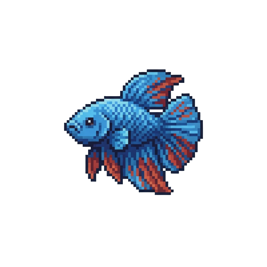 A Tiny Blue Betta Fish