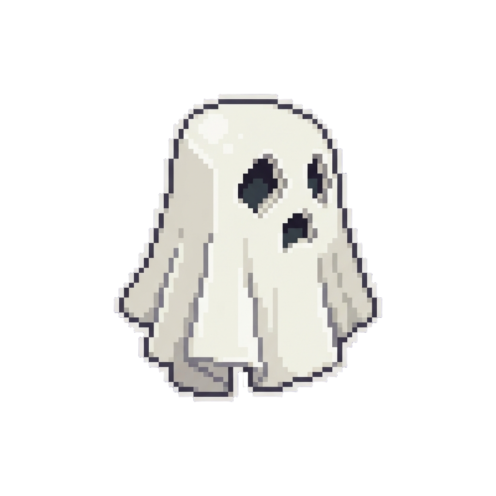 A Layered Paper Cutout Ghost Sheet Costume