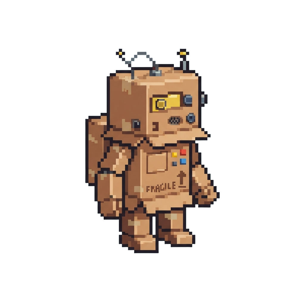 A Cardboard Box Robot Outfit