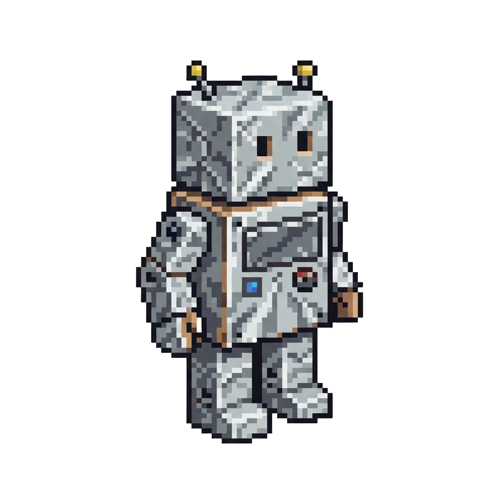 A Cardboard Robot Costume Covered in Foil
