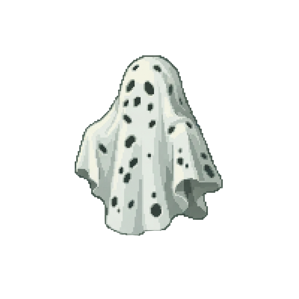 A Classic Ghost Sheet with Dozens of Extra Eye Holes Cut Out