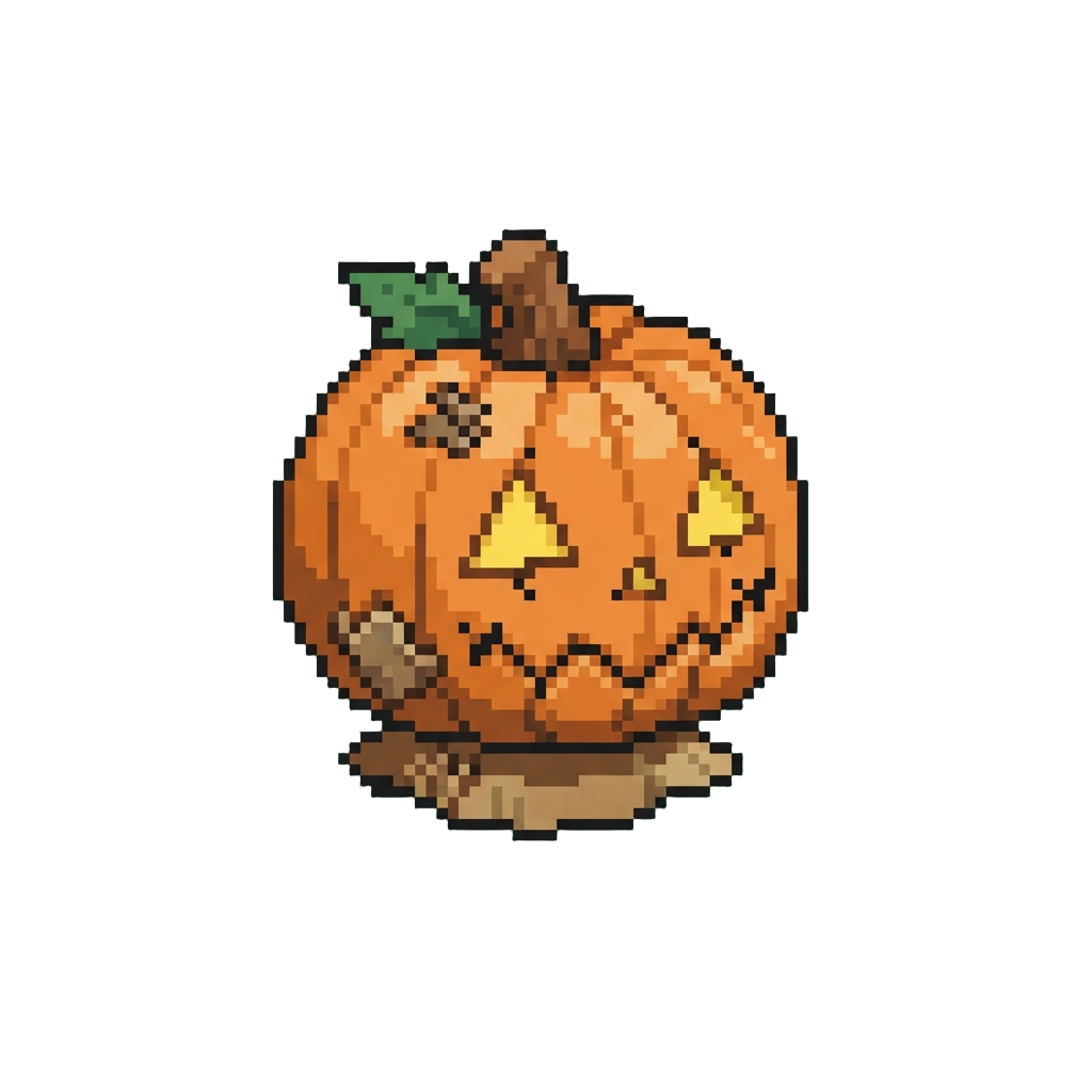 A Cute Hand-stitched Pumpkin Head Costume