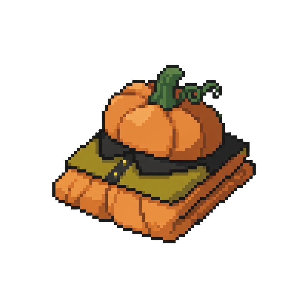 A Flat Folded Paper Pumpkin Head Outfit