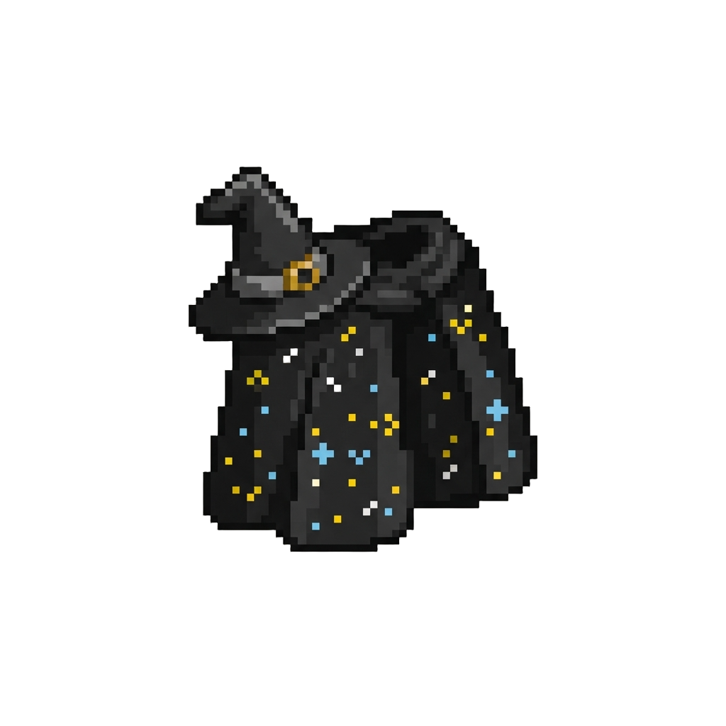 A Mini Witch Hat and Starry Black Cape