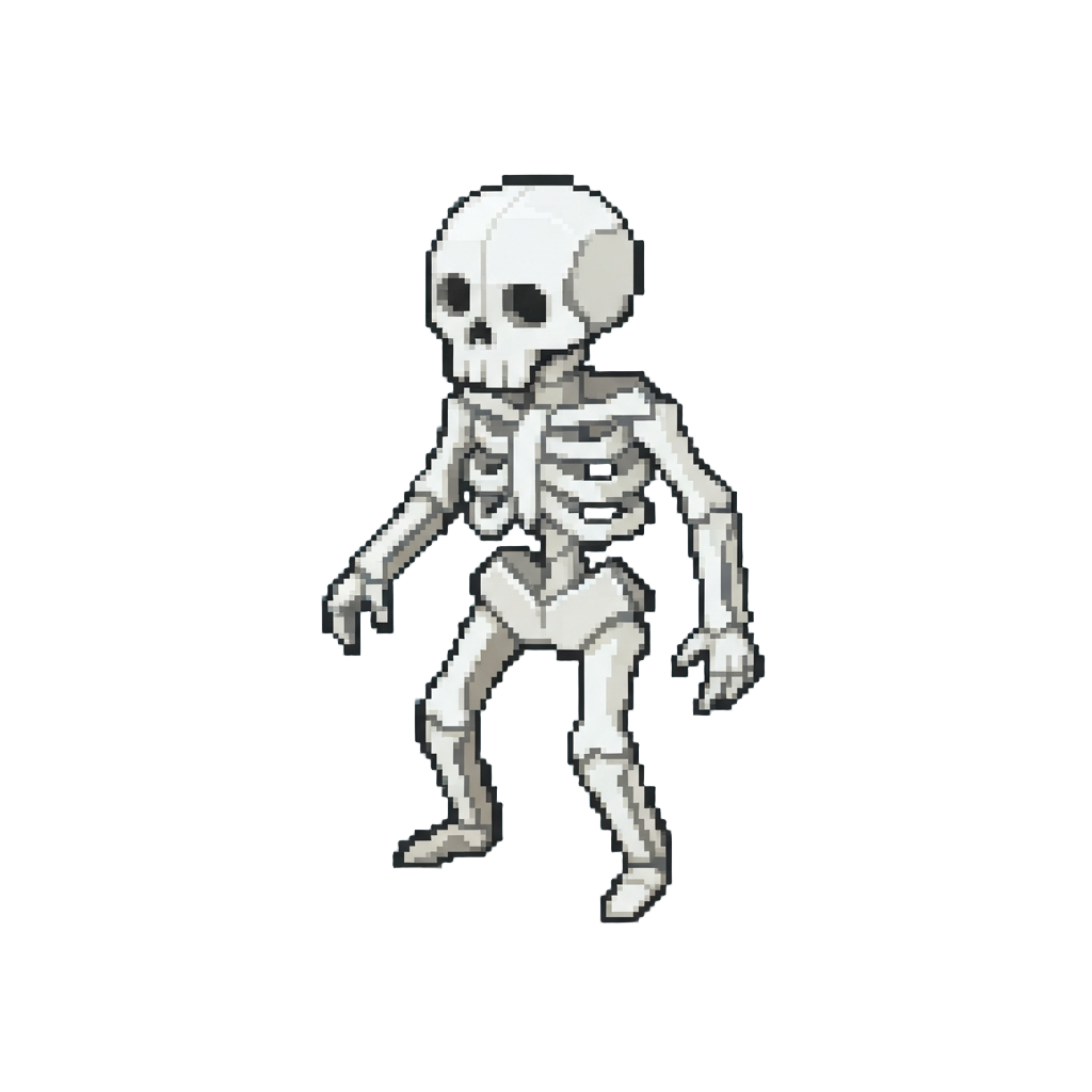A Origami Skeleton Suit with White Paper Bones
