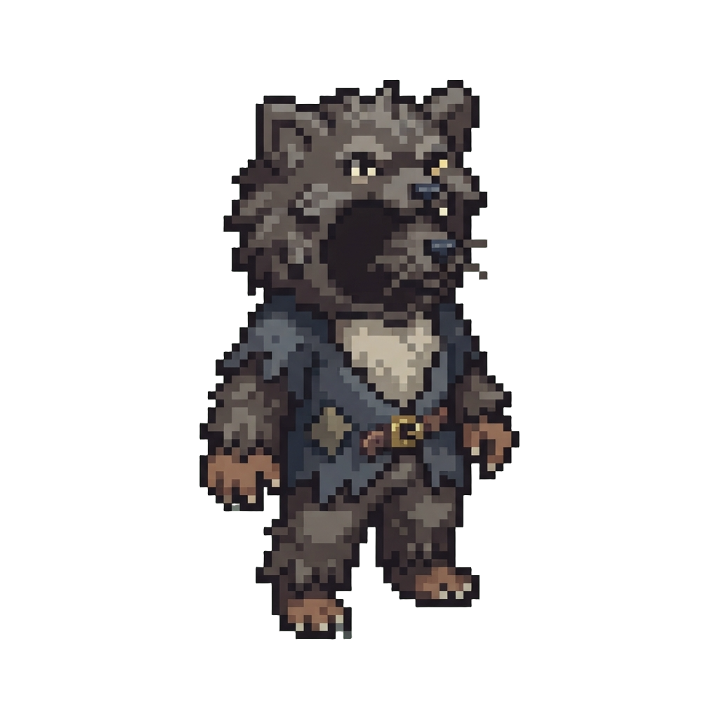 A Ridiculous Werewolf Costume with Bushy Exaggerated Fur